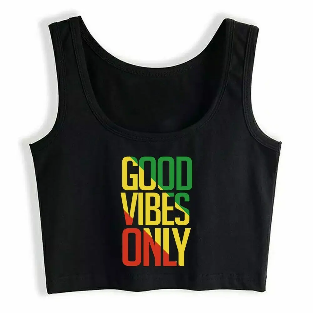 Женский топ с принтом Good Vibes only Rasta 1
