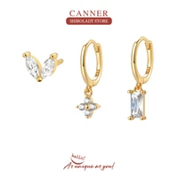 canner 3pcs set horse eye fashion earring for women drop earrings crystal zirconia%c2%a0 ear piercing 18k gold 2022 trend y2k