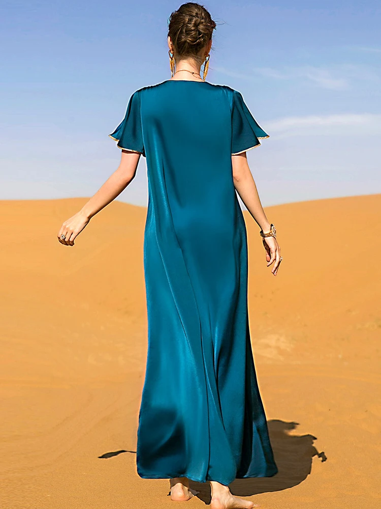 Muslim Fashion Women Abaya Dubai Turkey Luxury Satin Dress Kaftan Eid Mubarak Djellaba Femme Vestido Arabe Islamic Clothing