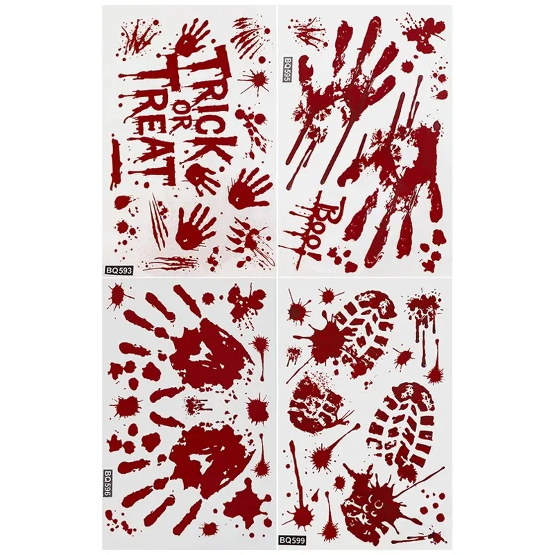 

Наклейка на окно Хэллоуин кровавый отпечаток руки