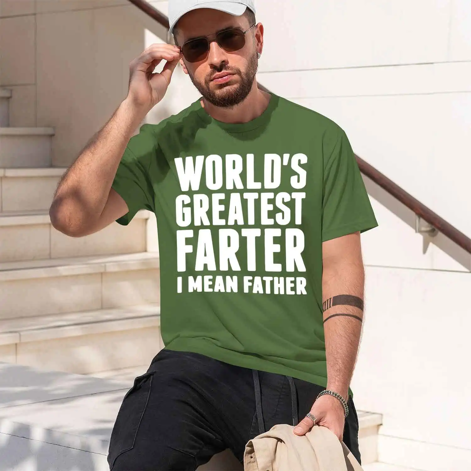 Футболка с коротким рукавом и круглым вырезом для мужчин Funny Worlds Greatest Fer I Mean Father Graph Streetwear Best Dad Ever Father 2026, новая модель (art.: 3920d94e8ff98) - 3920d94e8ff98