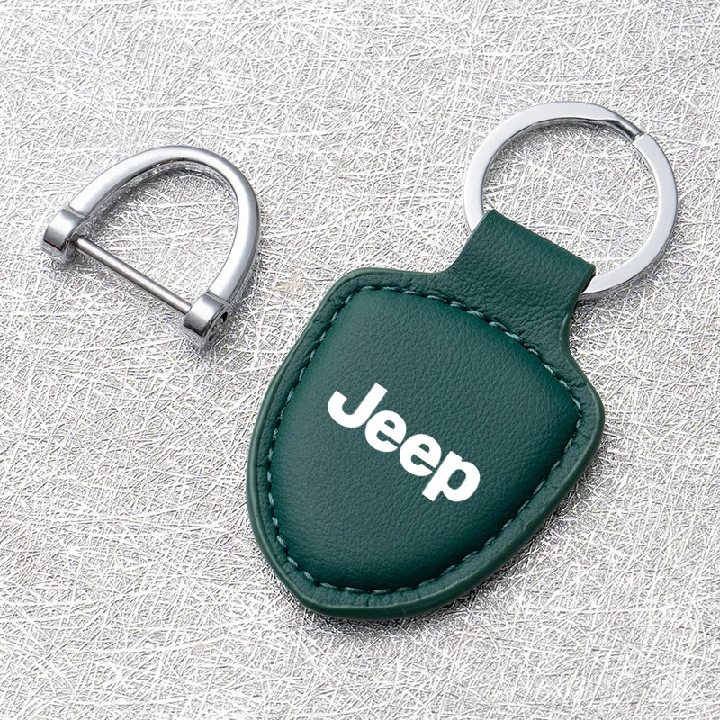 Кожаная Автомобильная эмблема брелок для ключей держатель Jeep Renegade Wrangler JL