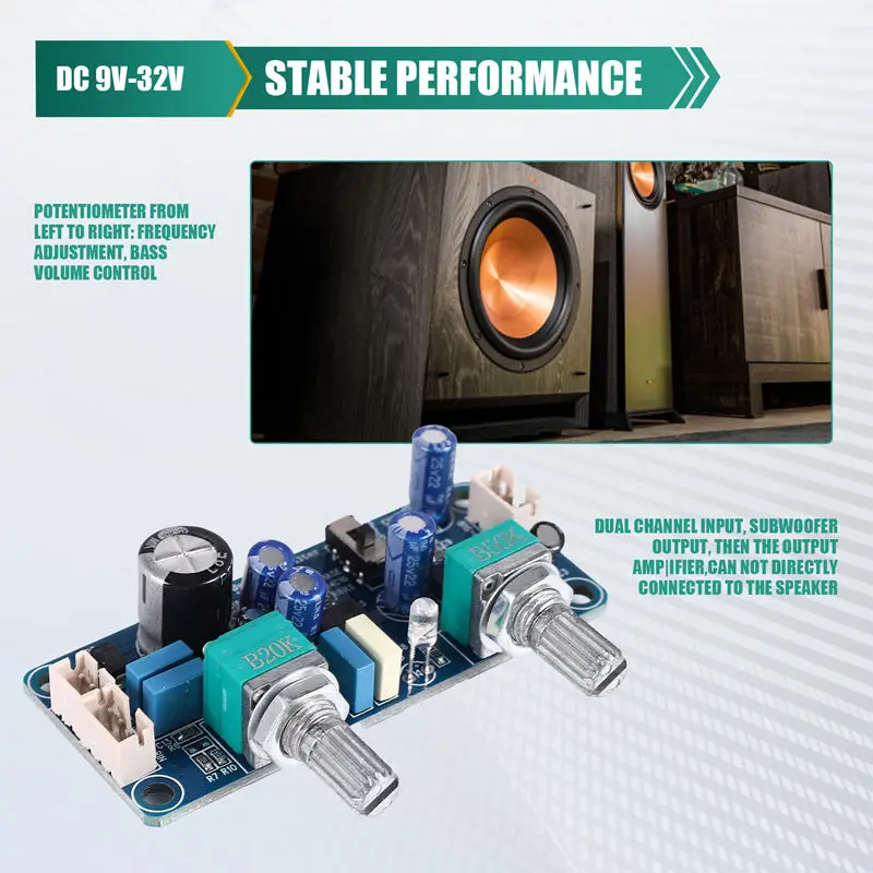 Фильтр нижних частот басовый сабвуфер предусилитель плата усилителя одиночный