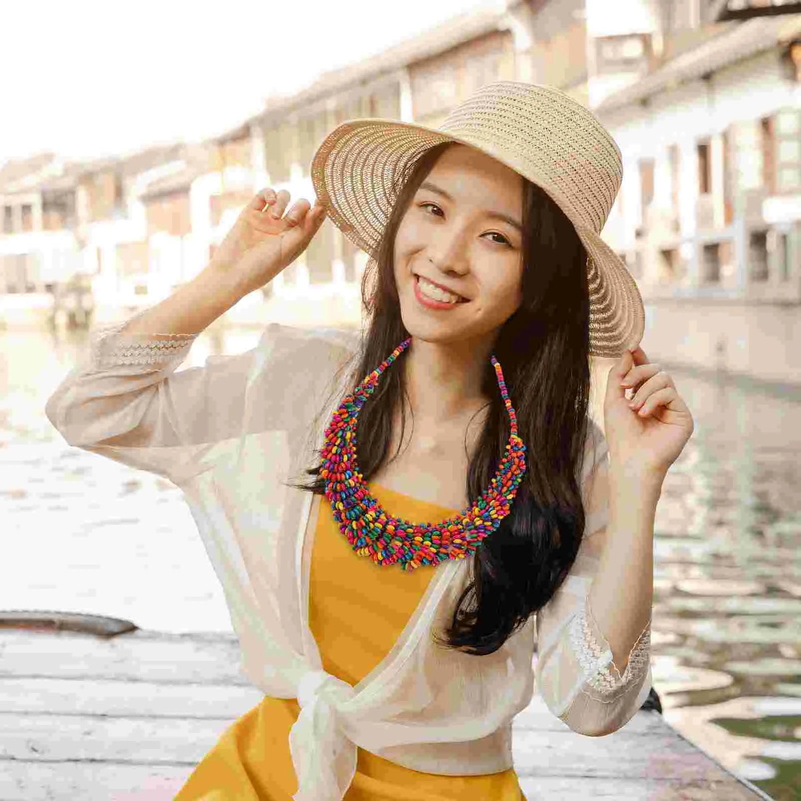 Ожерелье с кисточками из деревянных бусин женские бусины для женщин нежные