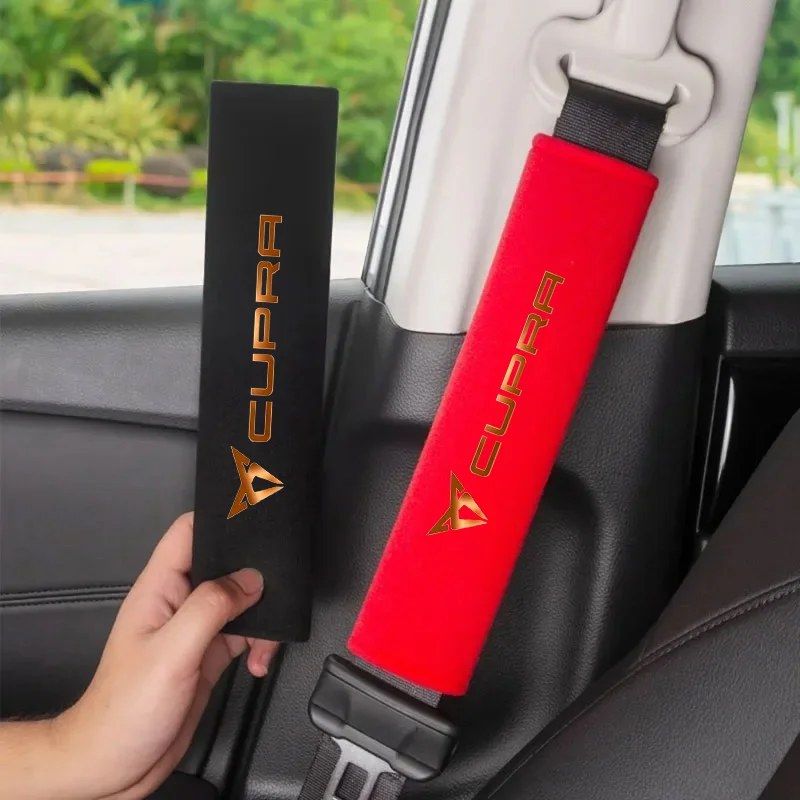 Фото Кожаные накладки на ремни безопасности для автомобиля, 2 шт., для Seat Cupra Ateca Born Leon IBIZA Raval Formentor Terramar №1