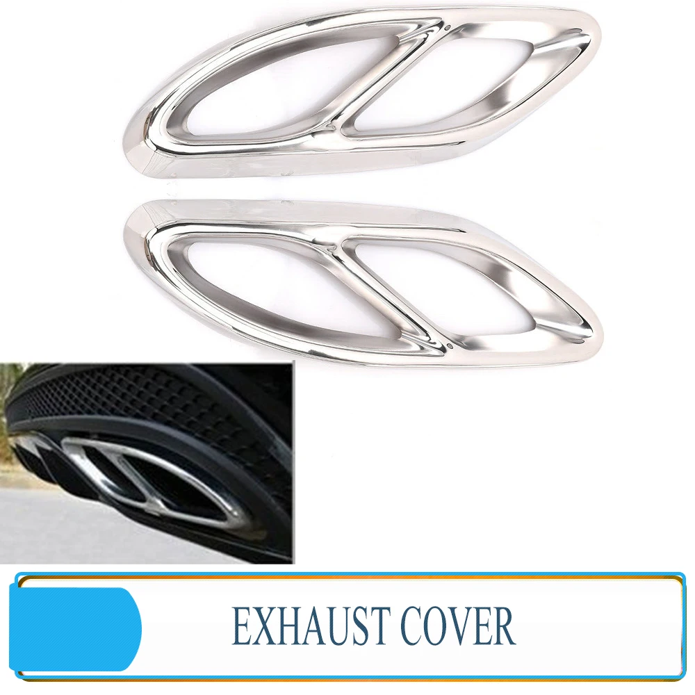 

Car Tail Muffler Exhaust Pipe Output Cover Chrome Look Exhaust Trim Exhaust Cove For Mercedes-Benz C-Class W205 C205 A205 S205