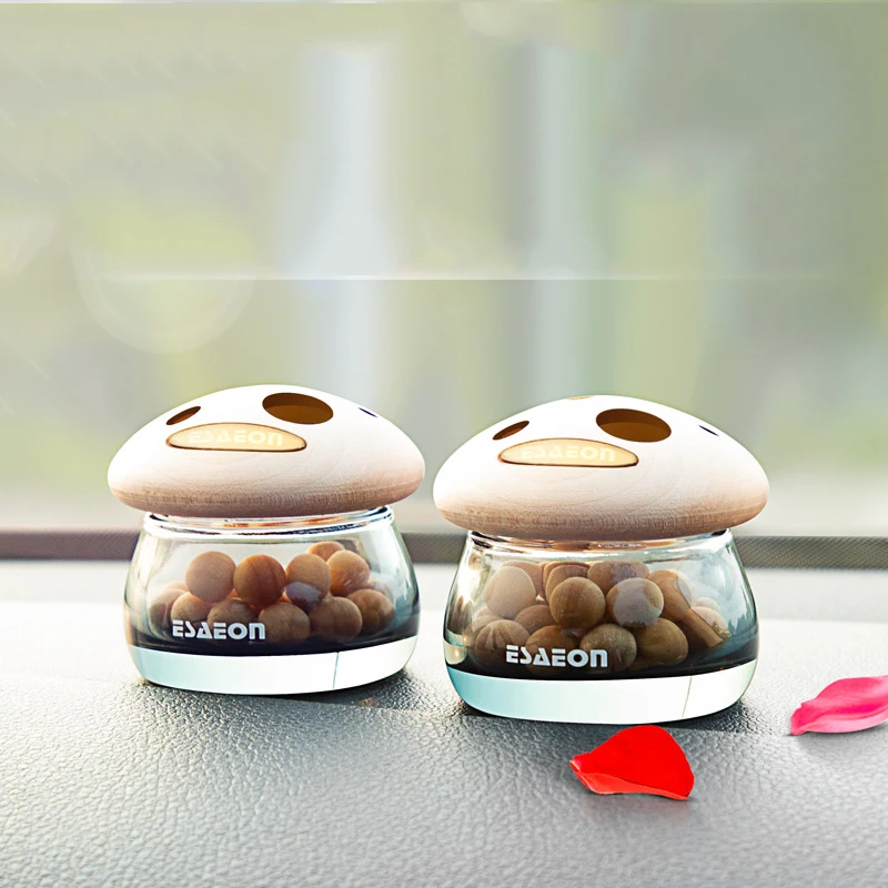 

Car Air Freshener Wooden Mushroom Bead Aromatherapy Solid Lasting Fragrance Perfume Diffuser Car Interior Decoration Accessories