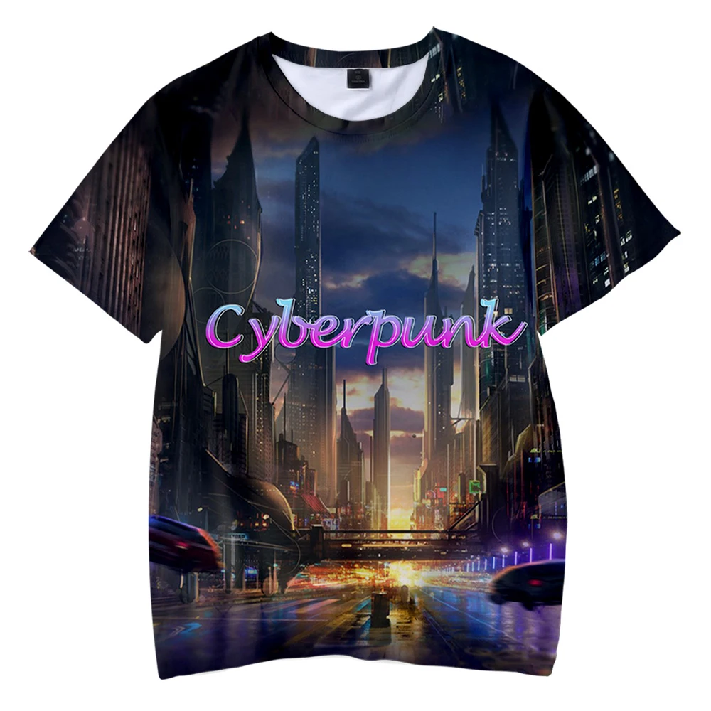 

Футболки с кибернеральным рисунком, футболки с цифровым принтом и коротким рукавом, лидер продаж, Повседневная футболка оверсайз, одежда ун...