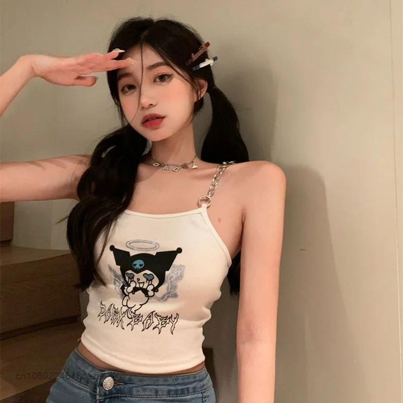 Милая металлическая цепочка на бретельках Sanrio Kuromi модный жилет в американском