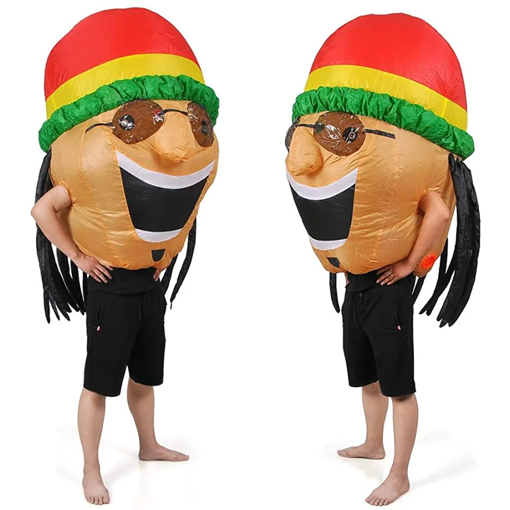 

Надувной костюм, японская певица, в солнцезащитных очках, рождественские костюмы, для взрослых, для косплея, яркий смешной костюм, искусственная одежда