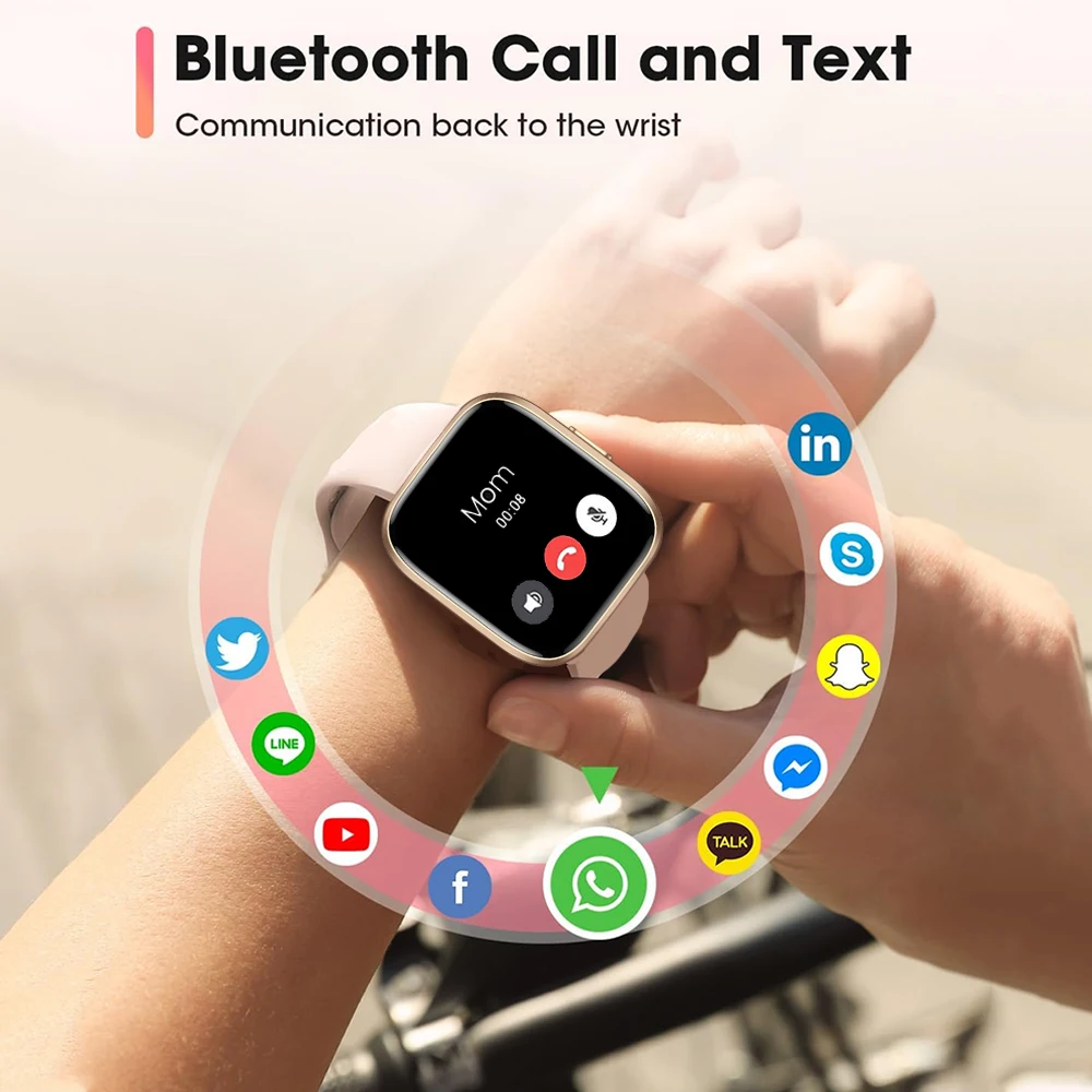 Фото IUTECH P114 Смарт-часы 2024, мужские и женские часы 1,85 дюйма с Bluetooth-звонком, водонепроницаемые умные часы для здоровья и плавания для Android IOS №2