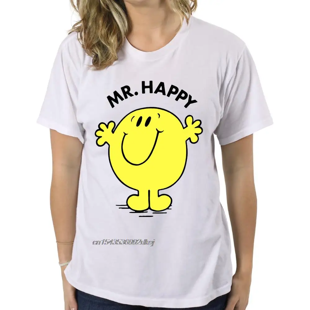 

Mr Happy T Shirt Cartoon T Shirt Men Unisex New Fashion Tshirt Loose Size Funny T Shirts Cotton Tee Tops Sbz412