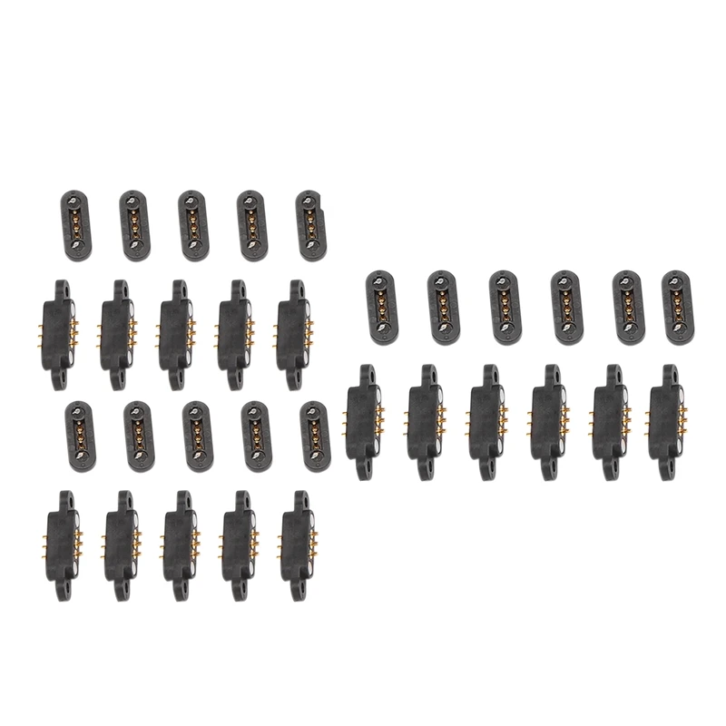 

10 Pairs Spring Loaded Magnetic Pogo Pin Connector 3 Positions Magnets Pitch 2.3MM Through Holes Male Female Probe