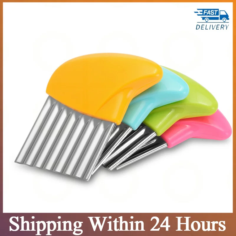 

2022 Stainless Steel Carrot Wave Knife Slicer Potato Chip Knife Kitchen Crinkle French Fries Cooking Kitchen Utensils