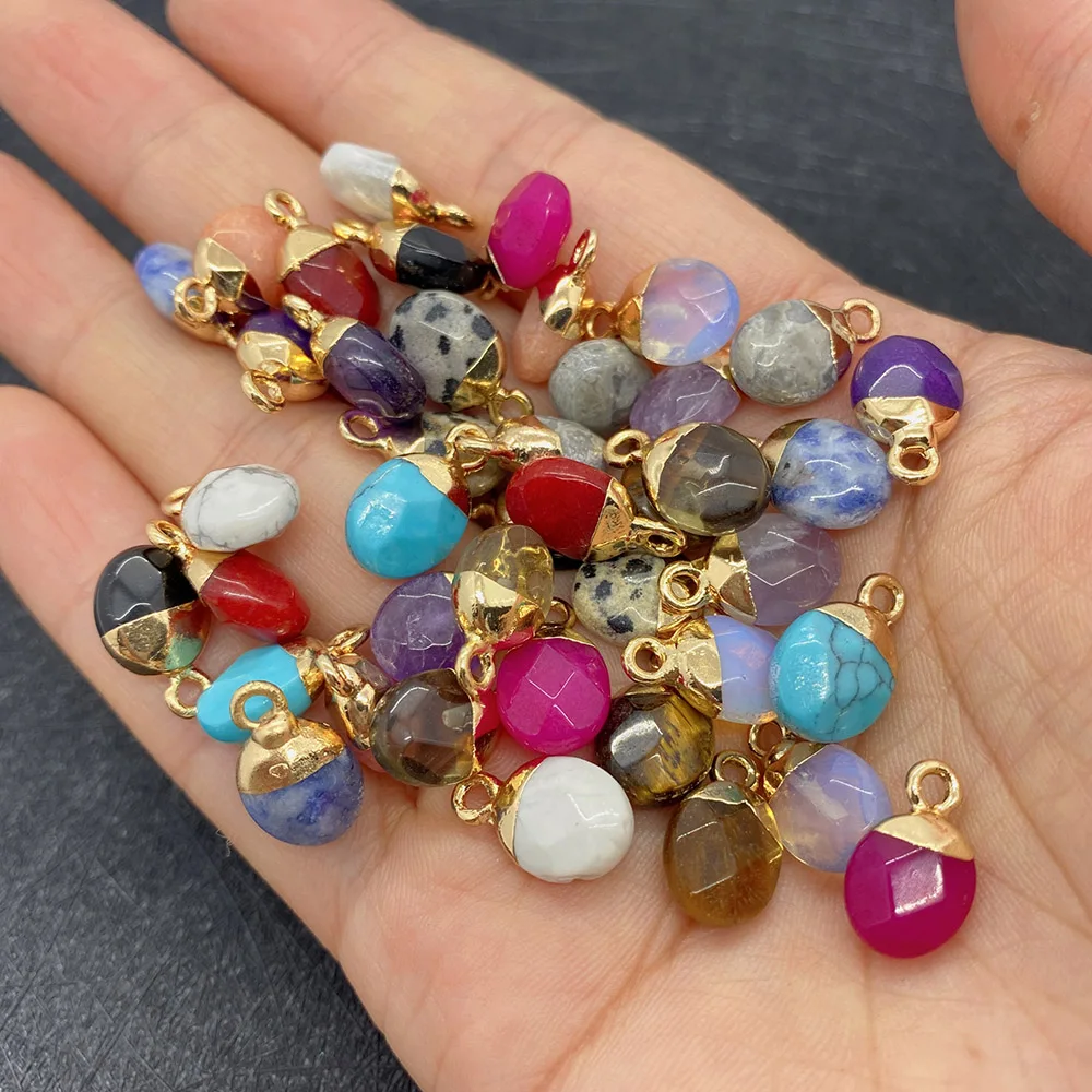 

8x14mm Facets Natural Stone Pendants Glitter Stone Tiger Eye Pendants Fashion Necklaces Earrings Jewelry Making Gifts for Women