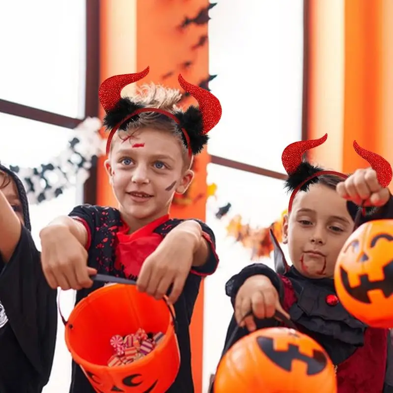 Костюм дьявола на Хэллоуин ободок с дьявольским Рогом красный хвост