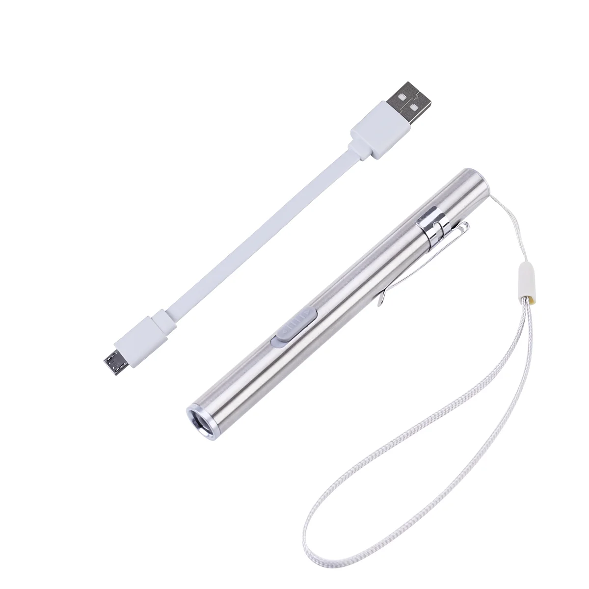 

Nurse Pen Light USB Rechargeable LED Flashlight Stainless Steel for Students Doctors