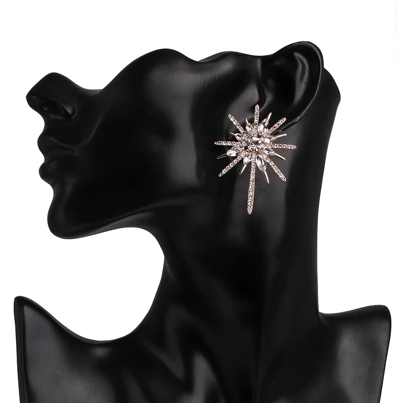 2024 новые модные белые серьги-гвоздики с кристаллами для женщин Роскошные