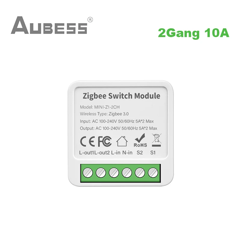 

Мини-умный переключатель Tuya ZigBee 16/10A 1/2/3/4 Gang, 2-стороннее управление, модуль автоматизации умного дома