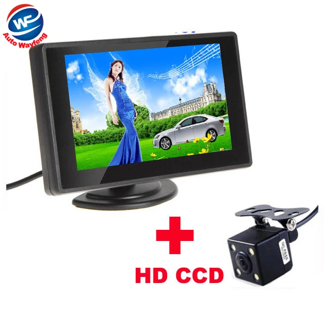 

Waterproof 420TVL 2.8mm 170 Lens Angle CCD Car Rearview Parking Camera With 4.3 Inch TFT LCD Monitor For Reversing Backup Cam