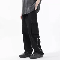 zipper decor high quality neutral fashion streetwear joggers pantalon homme multi pockets cargo trousers men casual pants