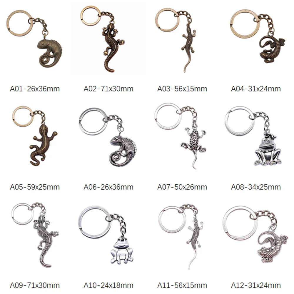 Брелок для ключей в виде лягушки и ящерицы |