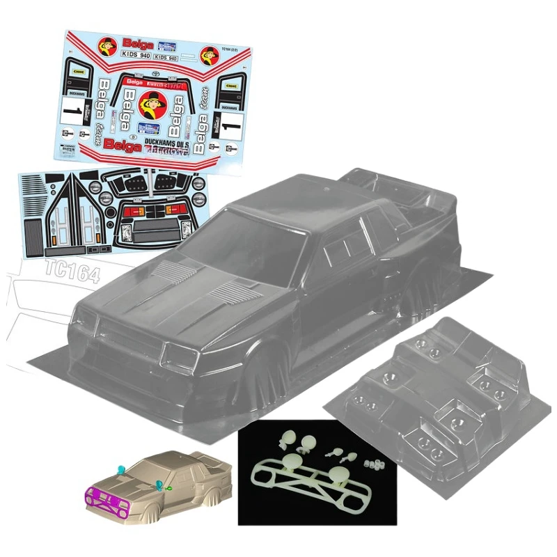 Прозрачный чехол TC164 1/10 Toyta TA64 Celica Lexan для корпуса + Искусственные пряжки передний