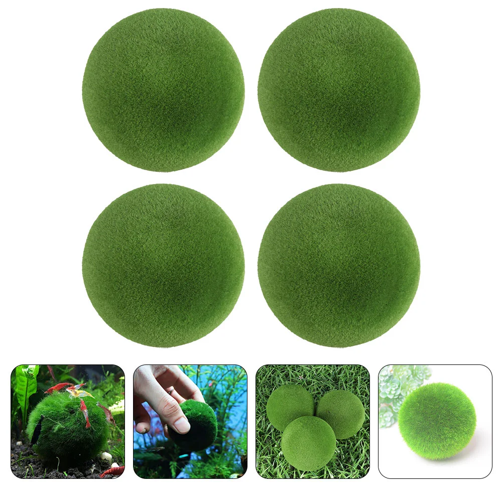 

4pcs Simulation Moss Balls Decorative Moss Balls Shopwindow Moss