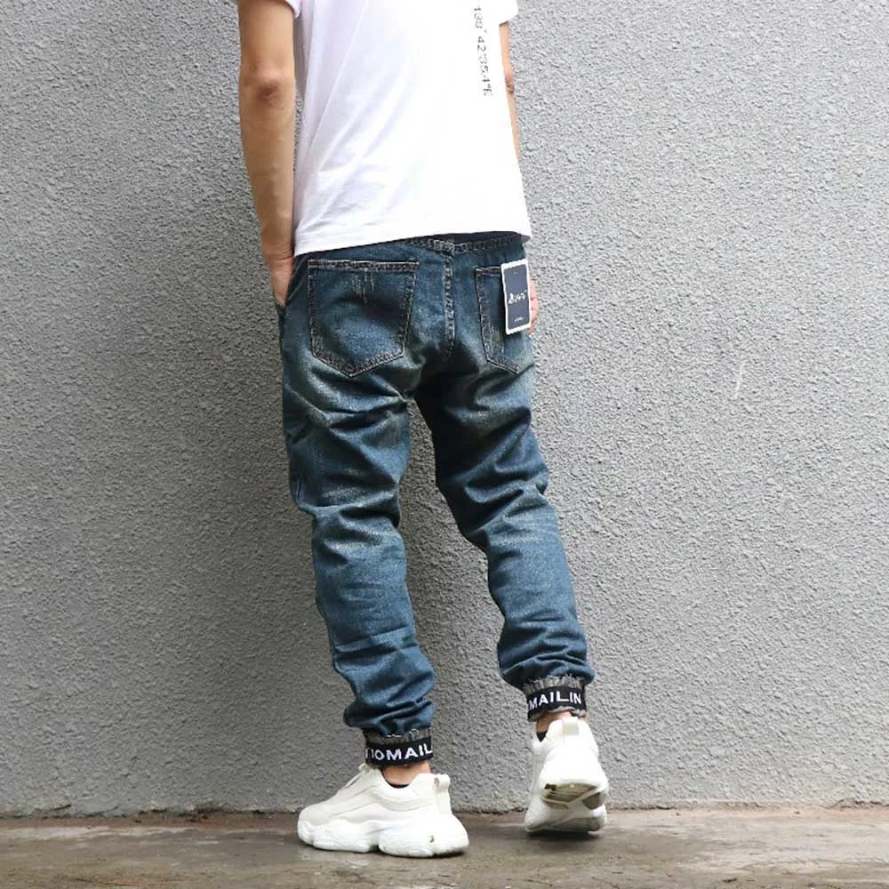 Новые модные рваные джинсы Мужские повседневные потертые джинсовые брюки