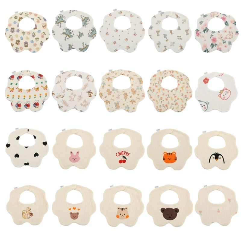 

Baby Bibs Absorbent Cotton Dribbles Bibs for Baby Boys & Girls Unisex Bibs Newborn Bibs for Feeding & Teething Cotton