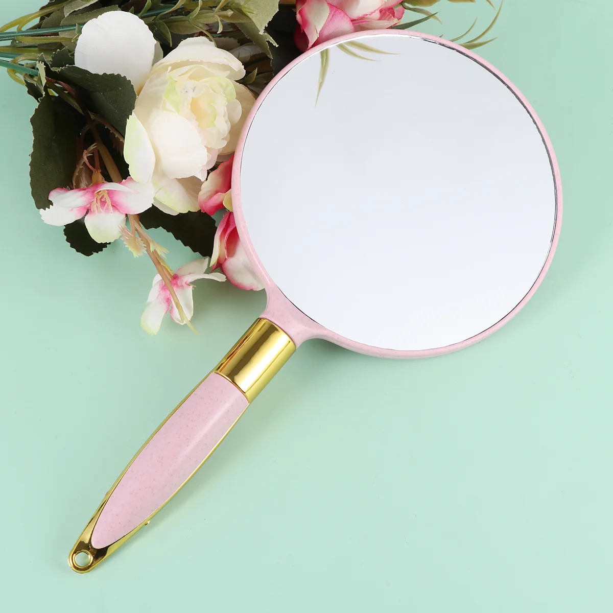 

Mirror Hand Handheld Makeup Mirrors Handle Vintage Held Round Salon Compact Travel Oval White Women Portable European Barber