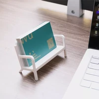 simple white bench style business card holder stand case modern sofa name card desktop organizer school office supplies