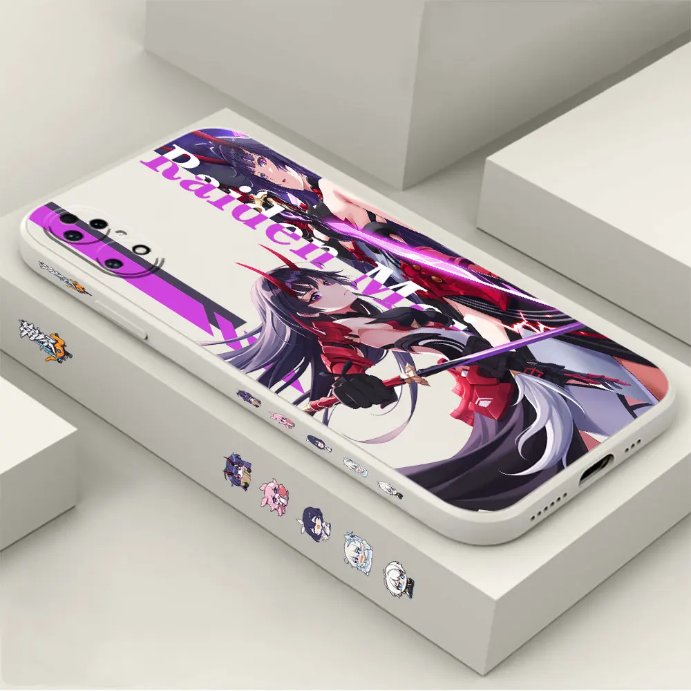 Honkai Impact 3rd Raiden Mei Phone Case For Huawei P60 P50 P40 P30 P20 Mate 50 40 30 20 20X 10 Colour Liquid Silicone Cover Capa