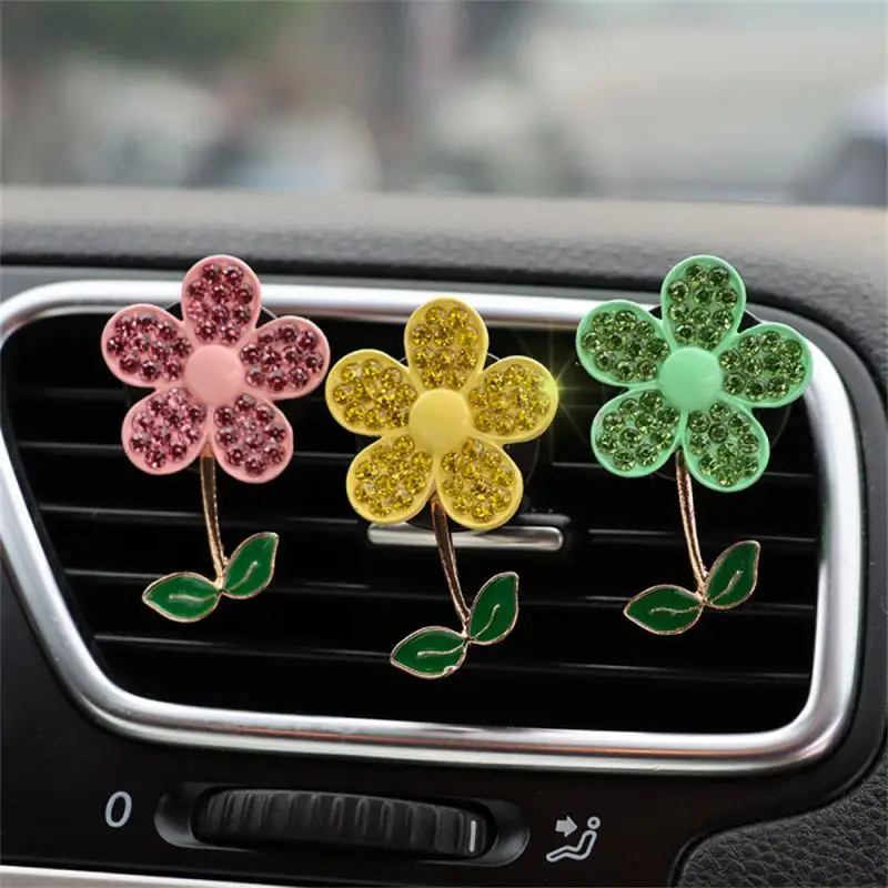 

New Aromatherapy Clip Cute The Flowers Creativity Ornaments Auto Parts Practical Balm Air Outlet Decorations Car Simple