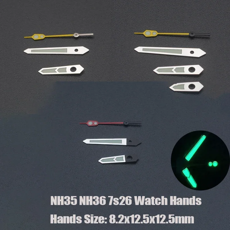 NH35 NH35a стрелки skx007 зеленый светящийся указатель часов подходит для механизма 7s26