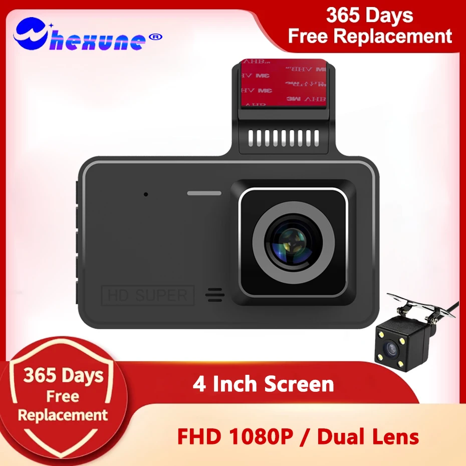 

Hidden Dash Cam Dual Lens Camera 1080P 4'' Car DVR Cycle Recording Mirror Auto Video Recorder Dashcam 24H Parking Night Version
