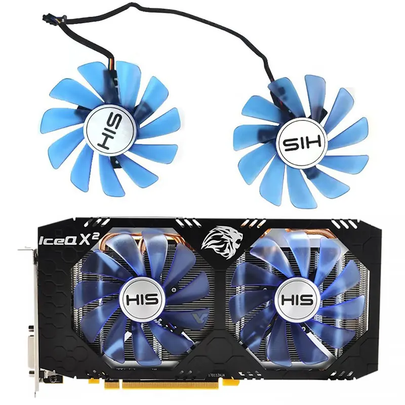 

Вентилятор для видеокарты 85 мм FDC10U12S9-C 4 Pin DC 12 В RX 570 для замены вентилятора видеокарты HIS RX 570 RX470 RX480