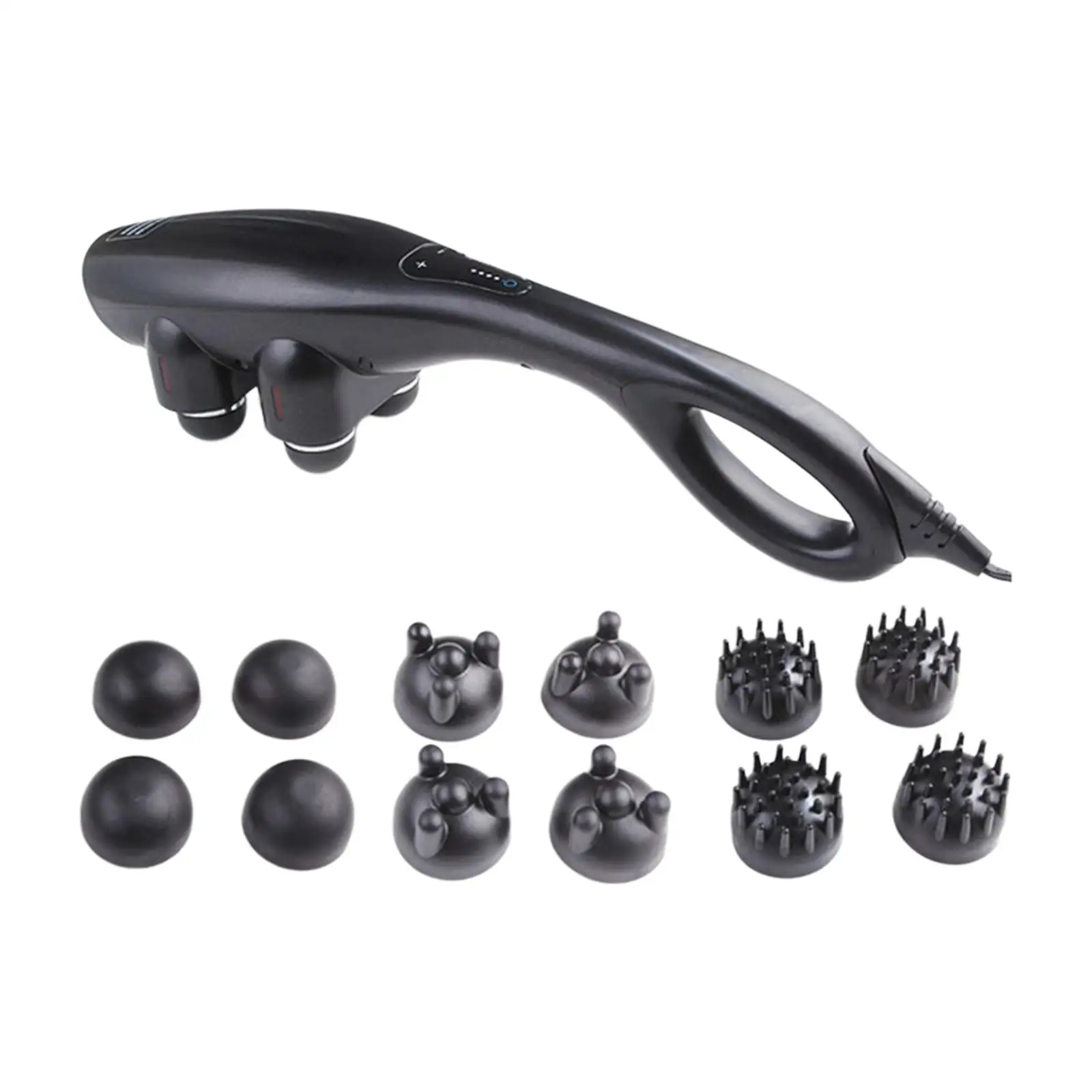 

Ручной массажный инструмент для женщин, простой в использовании черный электрический массажный аппарат с 12 массажными головками для тела, рук, талии, ног, США