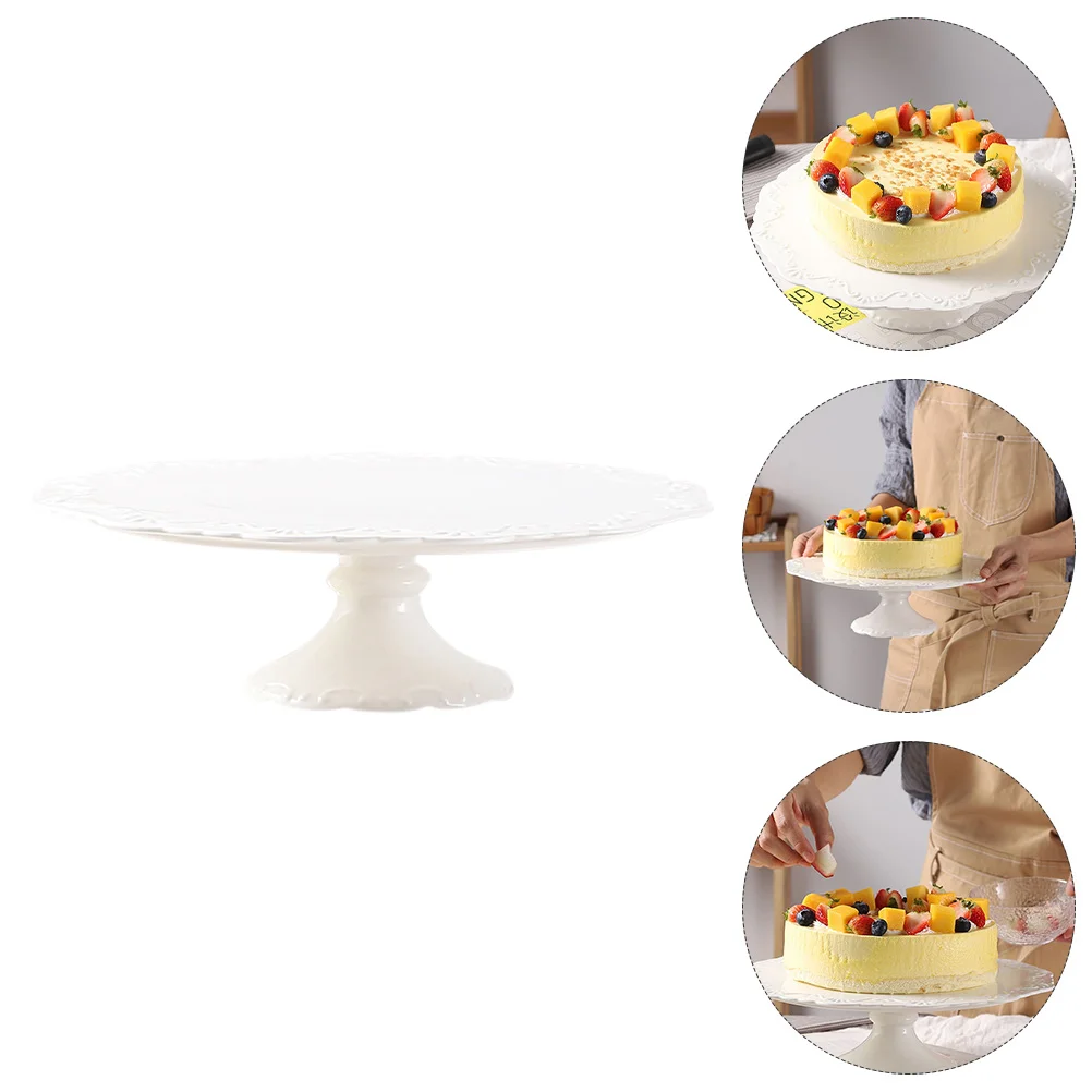 

Cake Stand Display Dessert Cupcake Holder Ceramic Tray Plate Serving Party Stands Wedding Round Candy Platter Tea Plates Pastry