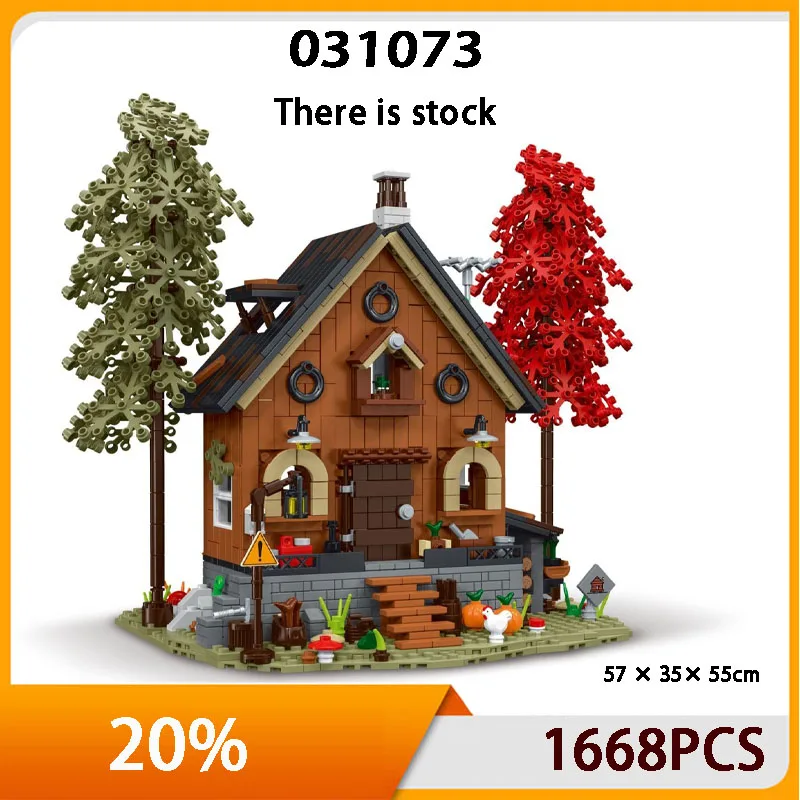 

031073 model forest cottage retro series building small particle toys Spring Festival Christmas toy assembly
