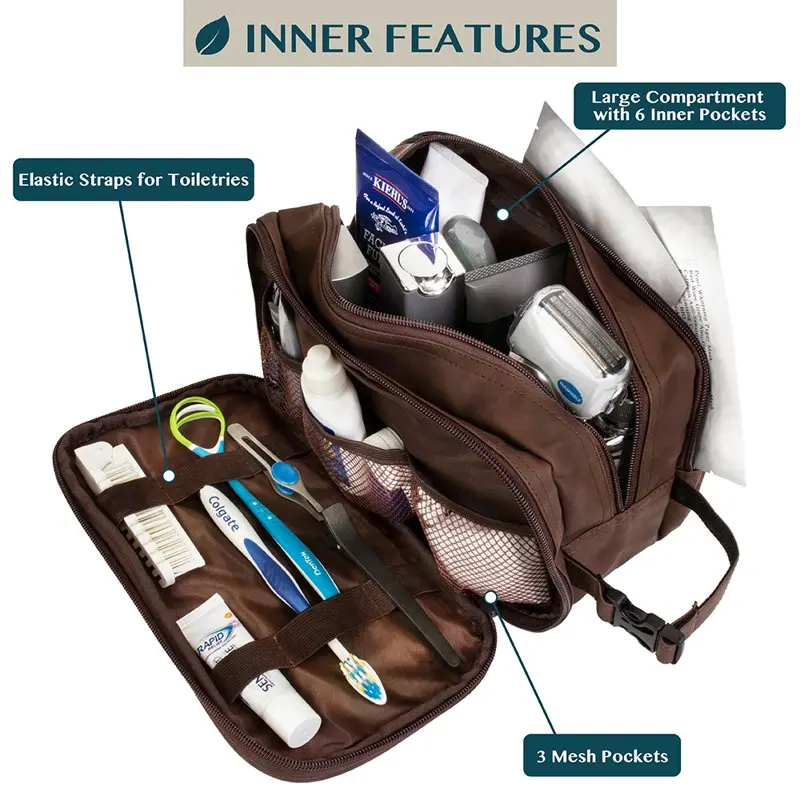 Toiletry Bag for Men, Travel Toiletries Bag | Water-resistant Dopp Kit, PU  Shaving Bag Organizer for Toiletry Accessories, Cosm