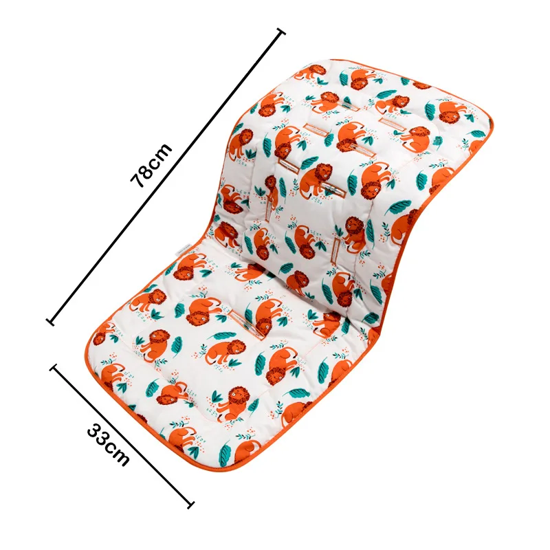 Baby Stroller Accessories Mattress Pad Cotton Seat Cushion Universal Baby Car Seat Pad Soft Carriage Pram Liner Print Animals