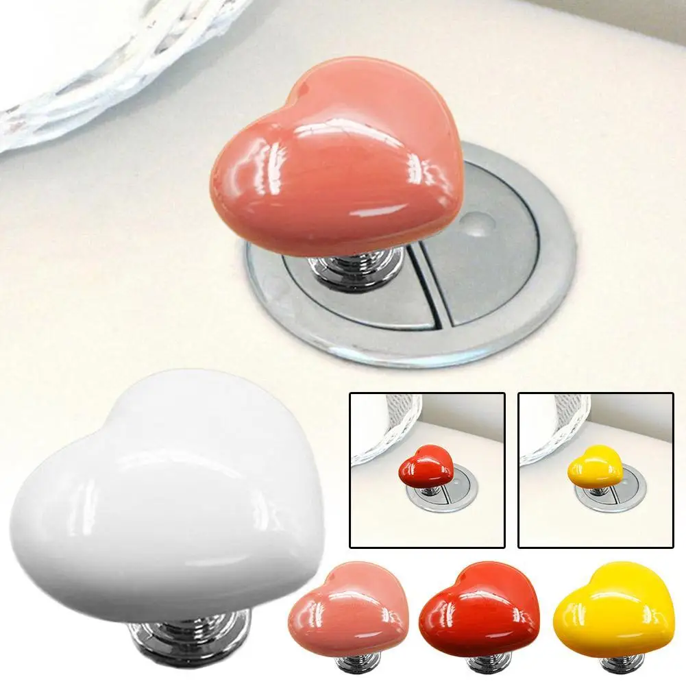 

Colorful Heart Shaped Toilet Press Button Assistant Fashion Love Button Portable Accessory Handle Toilet Press Tool 2023 New