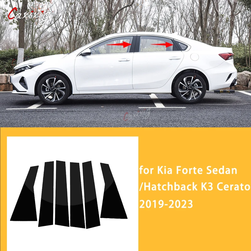 

Car Pillar Posts Door Window Cover Trim Decorative Stickers Accessories for Kia Forte Sedan/Hatchback K3 Cerato 2019-2023