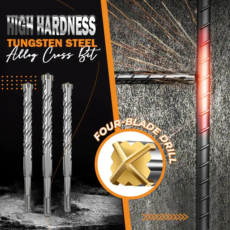 

Высокопрочные сверла из вольфрамового стального сплава с перекрестной головкой, сверла для электродрели Crosshead Twin Dpiral SDS Plus для каменной кла...