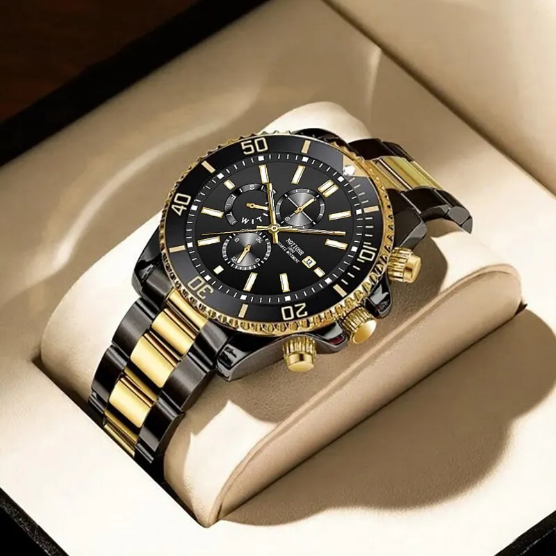 Модные мужские спортивные часы со светящимися стрелками кварцевый механизм