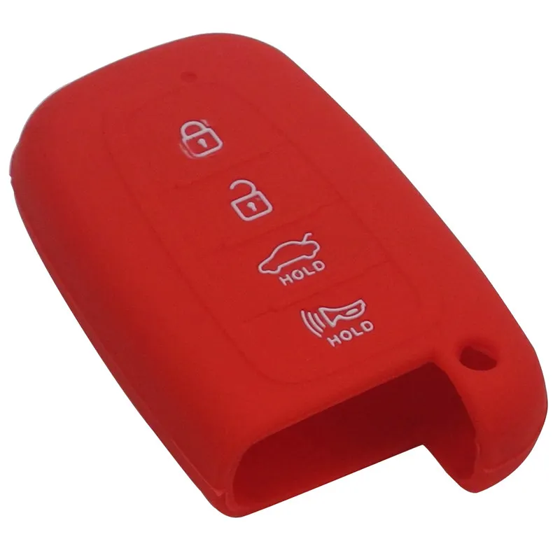 

Jingyuqin 4-кнопочный силиконовый чехол для ключей для HYUNDAI Elantra Sonata Veloster для Kia Soul Sportage, автомобильный пульт дистанционного управления, смарт-брелок