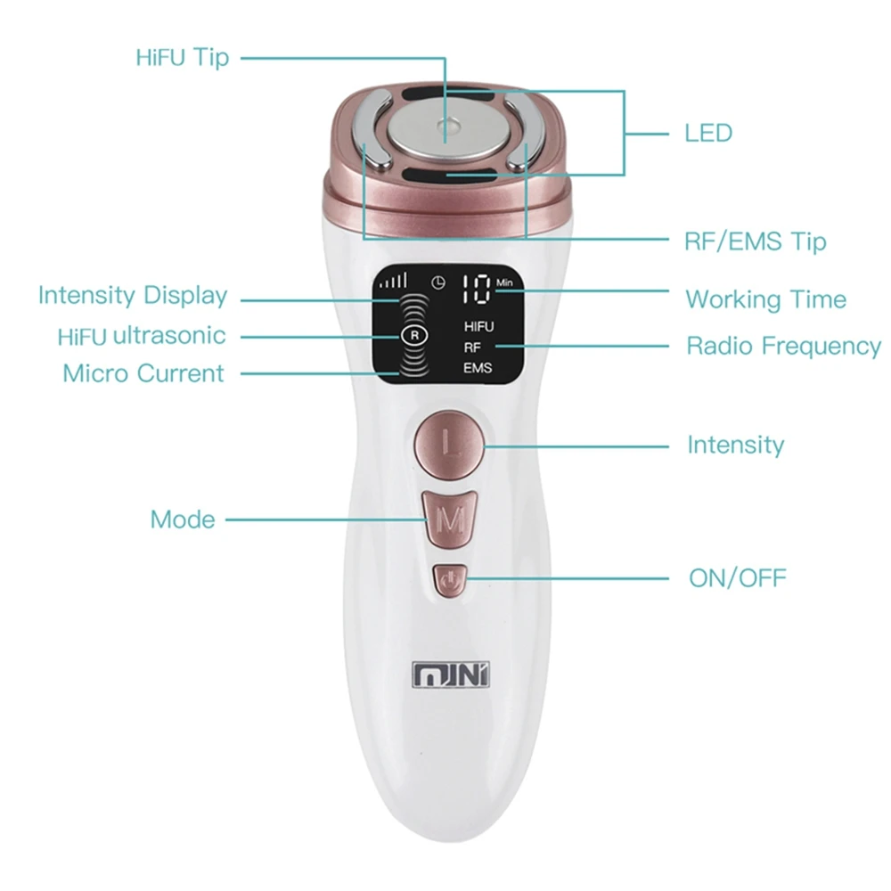 

Mini Hifu Machine for Face Portable Ultrasound Machine Skin Care Professional Home Use Heat up Rejuvenation HIFU Beauty Machine