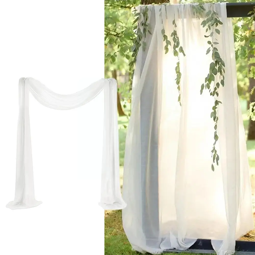 

White Drapes Fabric For Wedding Arch Wedding Decoration Organza Tulle Roll Backdrop Curtains For Wedding Table Stair Baby S W9T5