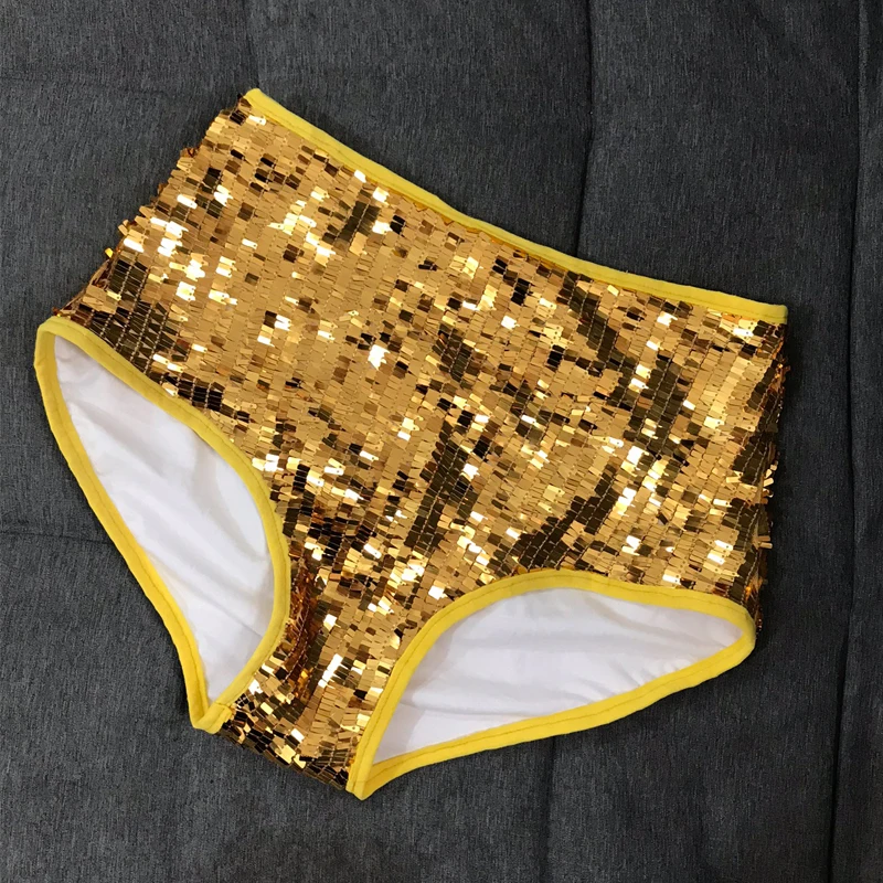 

3 Colors Shiny High Waist Pole Dance Shorts Sexy Sequins Party Shorts Female Gogo Dance Costume Nightclub Dj Ds Outfit XS6461